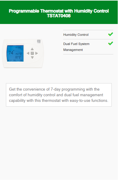 Programmable Thermostat with Humidity Control