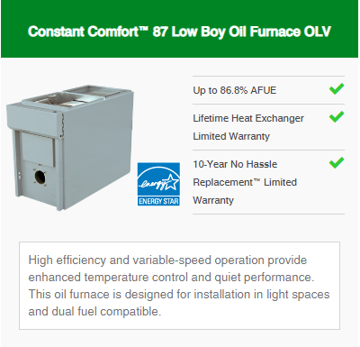 87 Low Boil Oil Furnace OLV