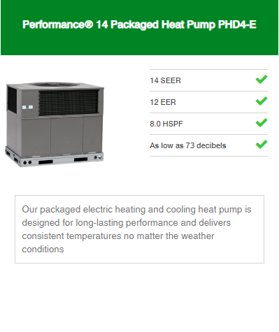 Performance 14 Packaged Heat Pump