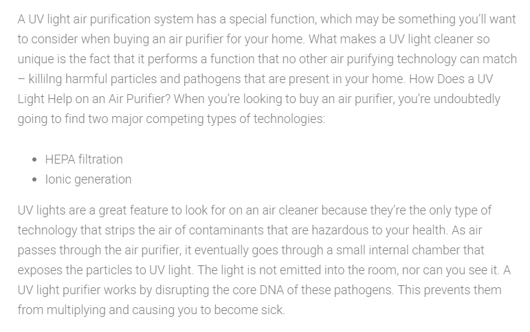 UV Air Purifiers In Blythe, CA, Ehrenberg, Quartzsite, AZ And Surrounding Areas